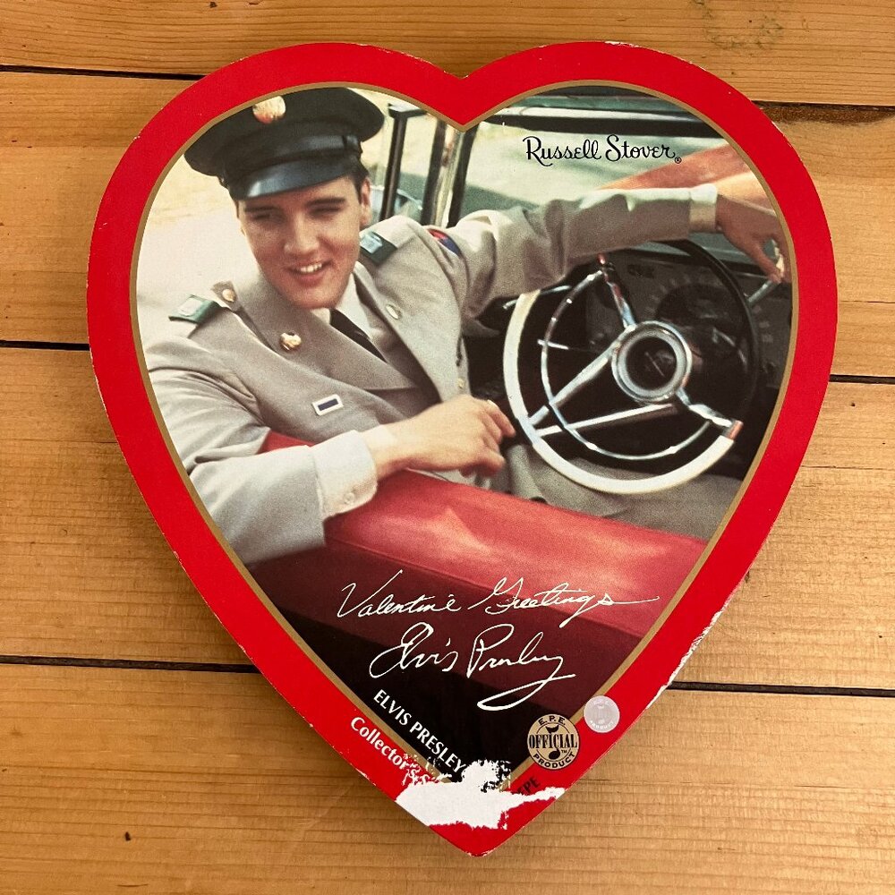 Elvis Presley Heart Shaped Empty Russell Stover Box Vintage Y2K 2000